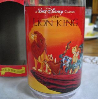 Walt Disney Classic The Lion King Burger King Cup Collector Series Tumbler w/Box 3