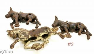 old antique CAST IRON TOYS DONKEY HORSE pull parts 3
