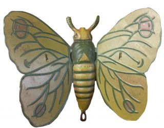 Vintage Tin Litho Embossed Wind Up Butterfly.