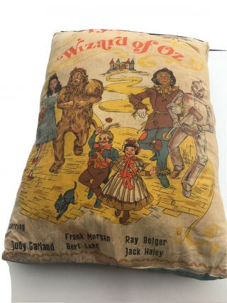 Vintage The Wizard Of Oz Pillow 27” X 20” Could Use A Good Cleaning