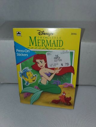 1993 Golden Disney The Little Mermaid Sticker Press On Unsed Book