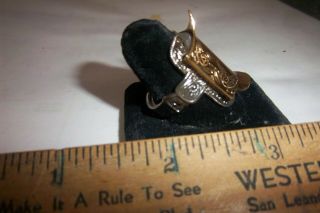 1950 Cheerios Premium The Lone Ranger Silver & Brass Saddle Ring No Film 3