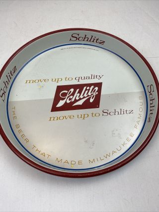 Schlitz Beer Serving Tray Sign Tin Metal 1958 Schlitz Brewery Bar Pub Tavern