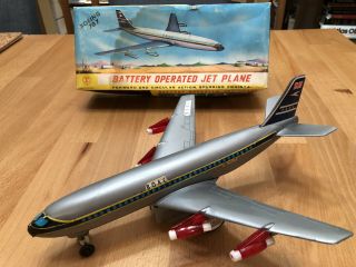 Boeing 707 Boac Battery Operated Jet Plane Boxed.  Vintage 60’s Or 70’s Airliner