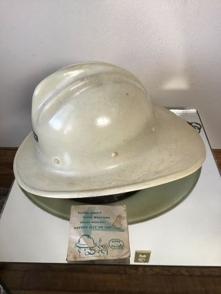 Vtg Ed Bullard Fiberglass Hard Boiled Hard Hat Liner - Fireman/ Miner