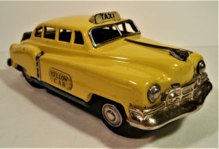 Tin Friction Late 40’s/early 50’s Cadillac Taxi Yellow Cab Shioji Sss Japan