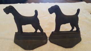 Vintage Bookends Dog Terrier,  Airedale,  Fox,  Welsh.  Cast Iron