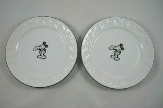 Disney Parks Gourmet Mickey Mouse Icon Sketch 8 " Salad Plate Black White Dessert