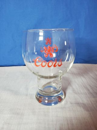 Vintage 6 - 3/4 " Coors Red Lion Balloon Goblets / Beer Glass