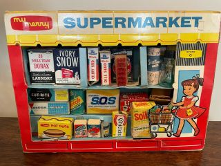Rare Vintage 1959 My Merry Supermarket; Miniature Branded Products; Orig.  Items
