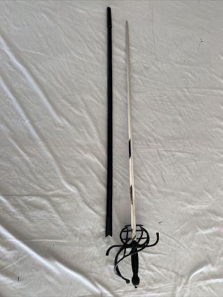 Black Medieval - Rapier Sword - Black Basket Stainless 36 1/2” Blade,  43”,  - Overall