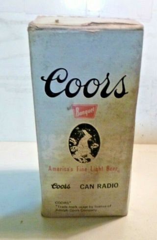 Vintage Coors Can Transistor Radio Adolf Coors Co 8008f Made In Hong Kong