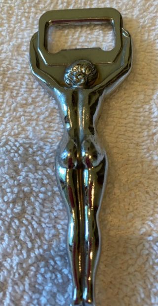 Vintage Art Deco Nude Woman Figurine Metal Bottle Opener 4 "