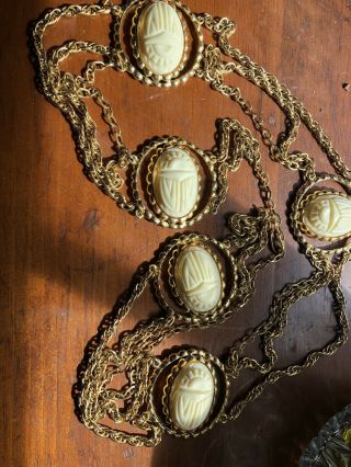 Vintage Scarab Belt Necklace
