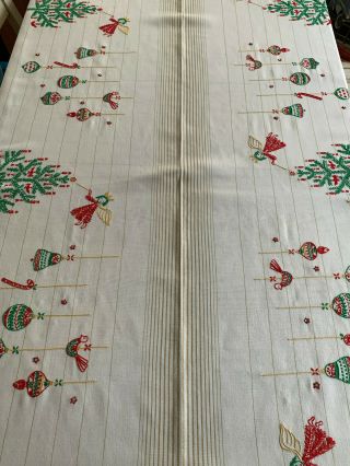 Vintage Bucilla Hand - Embroidered Christmas Tablecloth - A Fabulous Piece