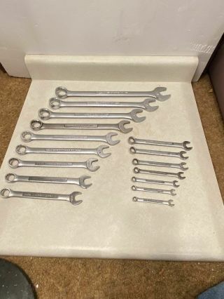 Vintage Complete Craftsman 16pc.  Sae Combination Wrench Set Usa Made