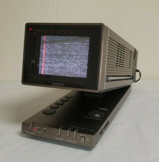 Vintage Sony Kv - 4000 Trinitron Color Tv Portable With Ac - 223w Power Adapter