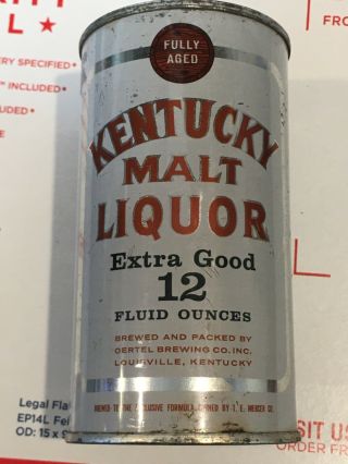 Kentucky Malt Liquor Flat Top Beer Can T.  E.  Mercer Co.