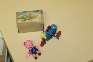 Mib Vintage Occupied Japan Celluloid Toy Circus Tricycle