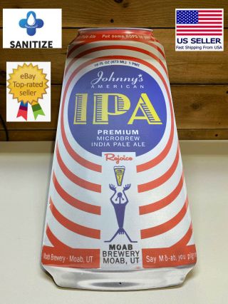 Johnnys American Ipa Craft Beer Big Tall Boy Can Metal Tin Tacker Sign 23”x 9”