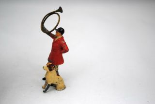 Vintage German Fox Hunt Man with Horn & Dog 2