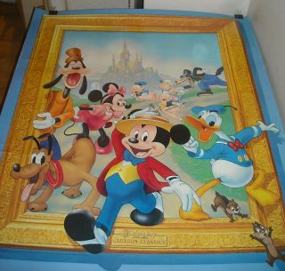 Rolled Disney Home Video Cartoon Classics Promo Advertising Poster Mickey Mouse
