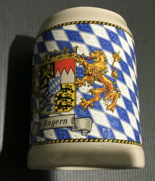 Vintage Old Bavarian Tk Bayern Beer Stein Bavaria West Germany Mug Stoneware