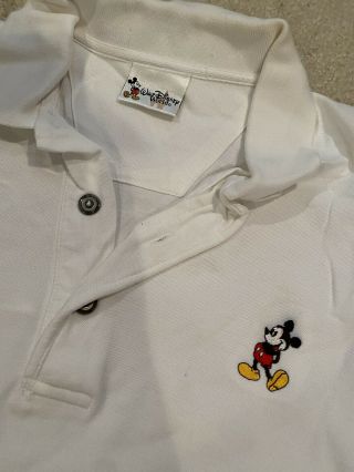 Walt Disney World Wdw Mickey Mouse Mens White Polo Collared Golf Shirt Xxl 2xl