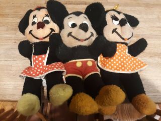 Vintage 2 Minnie And Mickey Mouse Walt Disney Characters 1960 