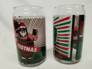 FISTMAS Holiday Ale Beer Glass.  Chicago.  Can Shaped.  Santa Claus Incredible HULK 3