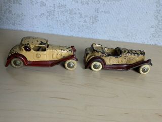 Kilgore Toys 1930s (2) Cast Iron Take Apart Roadster and Graham Coupe 2