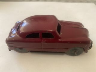 Vintage 1940’s Dark Red Tin Friction Sedan Car Made In Occupied Japan