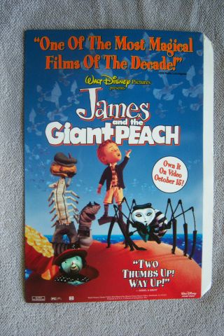 James And The Giant Peach & Toy Story & Videocassettes Disney Tri - Corner Standee