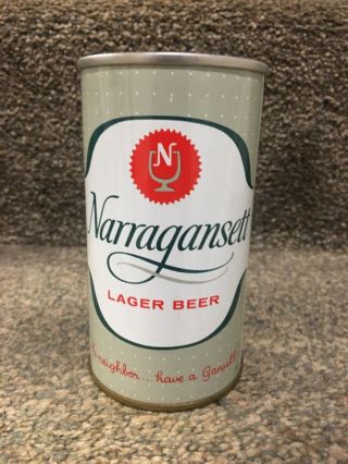 Narragansett Lager Beer,  “1964”; Af 12oz Older Tab Beer Can; Cranston,  Ri