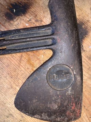 Vintage Plumb hand axe hatchet hammer custom unique Metal Handle 3