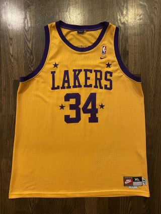 Vintage Nike Shaquille O’neal 34 Los Angeles Lakers Jersey Size Xl 48 Shaq