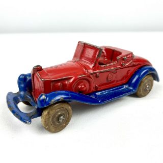 Antique Cast Iron Toy Car Vintage Take Ac Williams Hubley Arcade Red & Blue Car