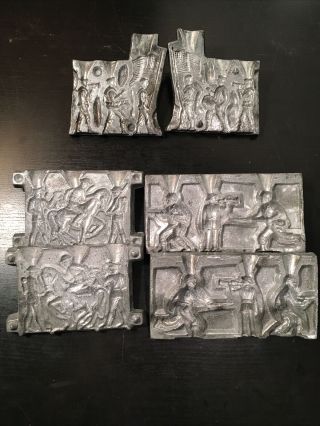 3 Military Lead Soldiers Metal Mold Casts Ww1 Ww2 Us Army 62100 6298 5671
