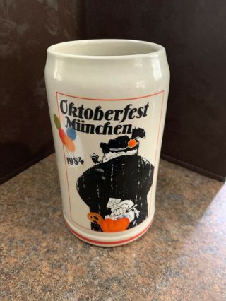 1984 Oktoberfest Munchen 1 Liter Beer Stein Tankard Mug Rastal Emil Sogor Signed