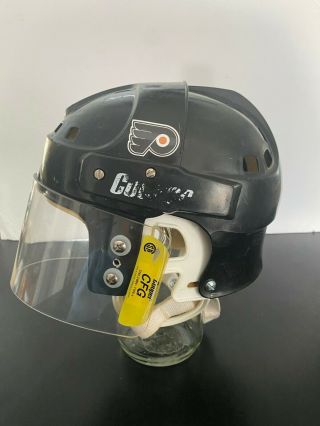 Vintage Black Cooper Sk2000 Hockey Helmet Large With Cooper Cfg Visor Mic Rare