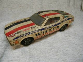 Vintage Taiyo Japanese Tin Litho 1971 Mustang Mach Fastback Battery Project Car