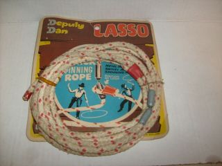 Lone Star Cowboy Toys Deputy Dan Lasso Spinning Rope Trick On Card Rare 60s