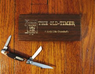 Vintage Schrade Walden Old Timer 3 Blade Folding Pocket Knife 1080t Ny Usa Box