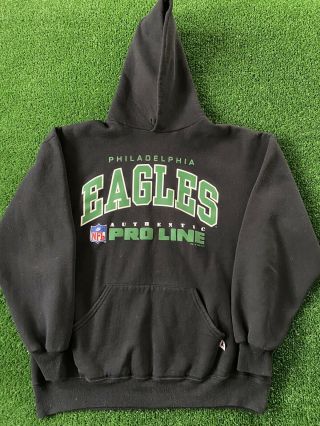 Vtg Philadelphia Eagles Nfl Pro Line Hoodie Sweatshirt 90s Russell 1995 Usa Xl