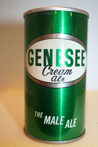 Genesee Cream Ale 12 Oz.  1971 " The Male Ale " Ss Pull Tab From Rochester,  York