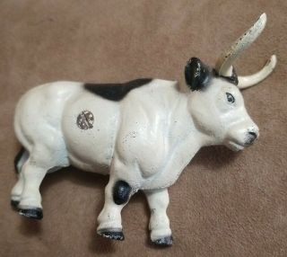 Rare Vintage Cast Iron Longhorn Bull Piggy Bank