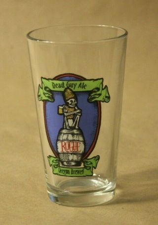 Dead Guy Ale Oregon Brewed Rogue Brewery Beer Company Promotional Pint Glass Cup