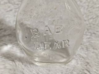 Vintage Baby Dear Doll Baby Bottle Victory Glass Inc Jeannette Pa Candy Pellets 3