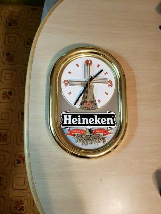 Vintage 1980s Heineken Windmill Clock