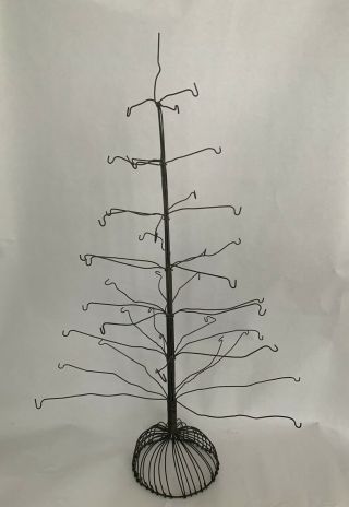 Vintage Wire Galvanized Metal Christmas Ornament Display Tree Hooks 27”